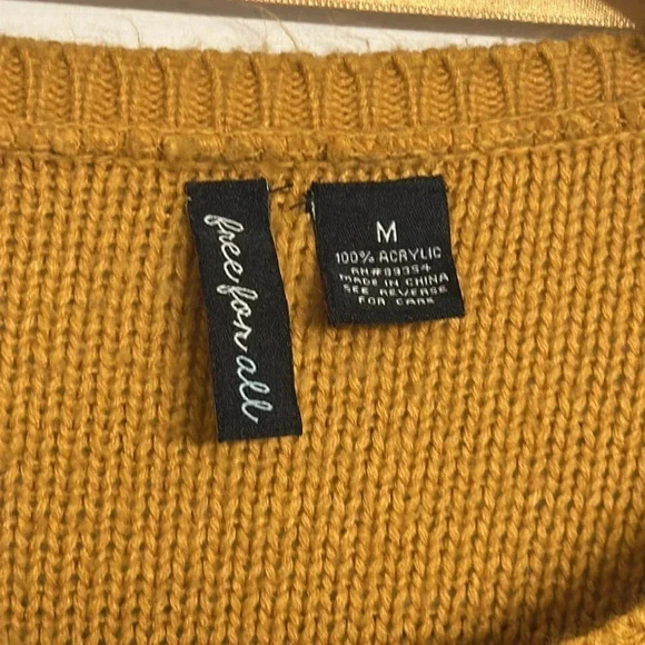 free for all women’s long sleeve sweater size medium gold color - Picture 4 of 5